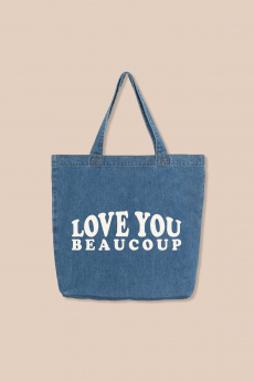 Tote Bag Denim LOVE YOU BEAUCOUP